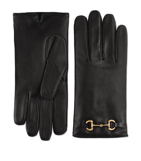 gucci leather gloves for men|gucci horse bit gloves.